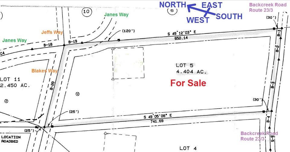 Subdivision plat map